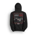 Hoodie featuring a black OBS 454SS truck with red-framed graphic and repeating 454 SS text in background.