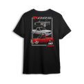 T-shirt showing three OBS trucks in black, silver, and red stacked vertically with TOBS text and OBS Fever script.