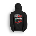 Hoodie showing silver and red OBS trucks with bold Drive Your Sh*t text and Team OBS tags. Built for driven trucks not parked ones.