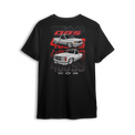 T-shirt featuring two slammed white OBS 400 trucks stacked over red and grey 400SS text with Team OBS branding.