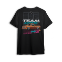 T-shirt featuring a copper OBS crew cab truck with Team OBS and Texas Sweet Tea lettering, close-up detail panels, and tea tag graphic.