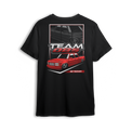 Tuck N Roll t-shirt featuring red OBS truck with tucked wheels and custom stance. A clean nod to the real drop scene.