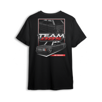 Tuck N Roll t-shirt featuring black OBS truck with tucked wheels and custom stance. A clean nod to the real drop scene.